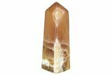 Polished, Banded Honey Calcite Obelisk #217043-1